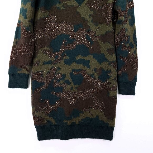 Guess Alpaca Blend Sweater Dress Size XS Made in Italy Deana Soft Camo Glitter - Picture 11 of 15